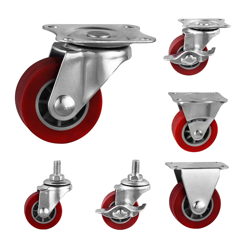 Ruedas de carretas de servicio ligero Maroon Pu Wheels